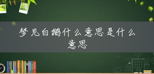 梦见白鹅什么意思是什么意思