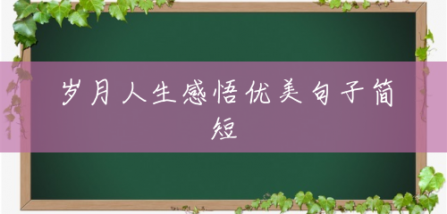 岁月人生感悟优美句子简短 岁月人生感悟优美句子简短