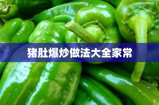 猪肚爆炒做法大全家常 猪肚爆炒做法大全家常