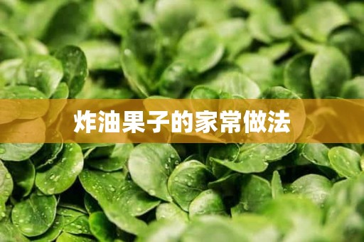 炸油果子的家常做法