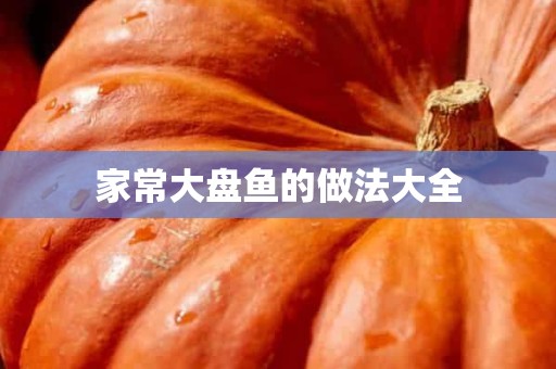 家常大盘鱼的做法大全