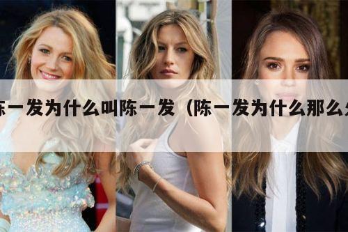 陈一发为什么叫陈一发(陈一发为什么那么火)