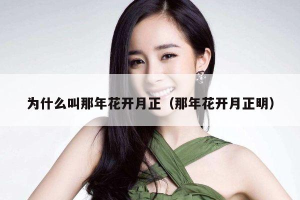 为什么叫那年花开月正(那年花开月正明)