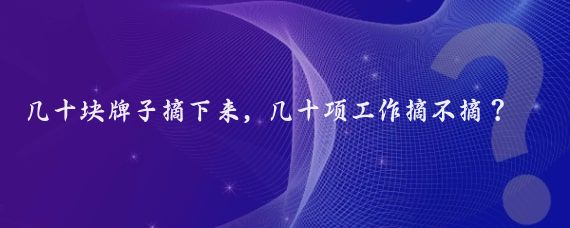几十块牌子摘下来,几十项工作摘不摘?