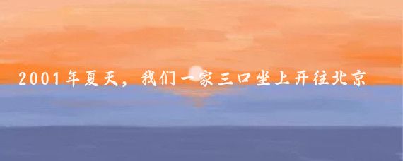 2001年夏天,我们一家三口坐上开往北京的火车,我们的目的地是郑州