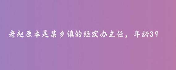 老赵原本是某乡镇的经发办主任,年龄39岁,是科级干部