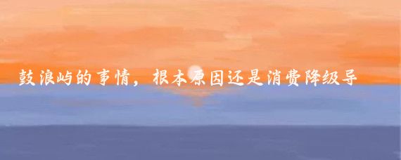 鼓浪屿的事情,根本原因还是消费降级导致的!
