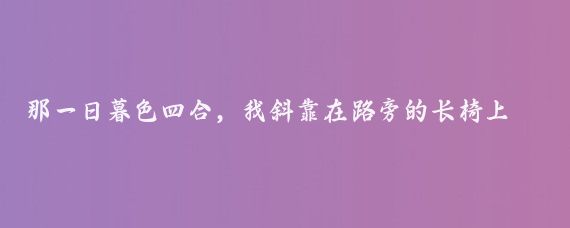 那一日暮色四合,我斜靠在路旁的长椅上,残阳的余晖倾洒在身上