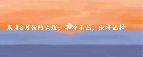 思考8月份的大理,不冷不热,没有选择住在热闹的大理古城,而是住在洱海边