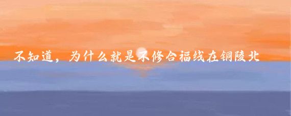 不知道,为什么就是不修合福线在铜陵北站南下宁安线的联络线,这样是南京到黄山最短