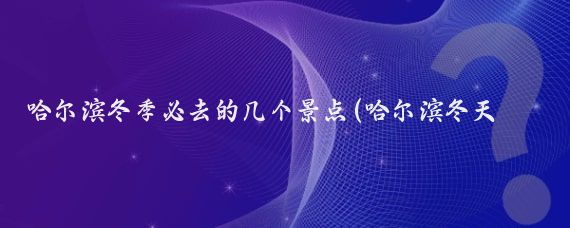 哈尔滨冬季必去的几个景点(哈尔滨冬天好玩的地方景点)