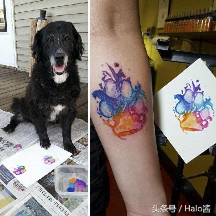 30张能让狗狗永远陪在你身边的狗狗脚印刺青!